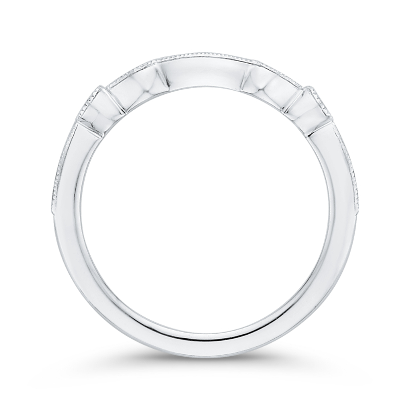 Round Diamond Half-Eternity Wedding Band in 14K White Gold