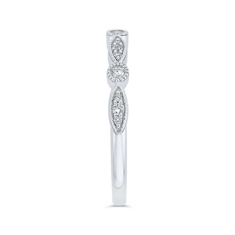 Round Diamond Half-Eternity Wedding Band in 14K White Gold
