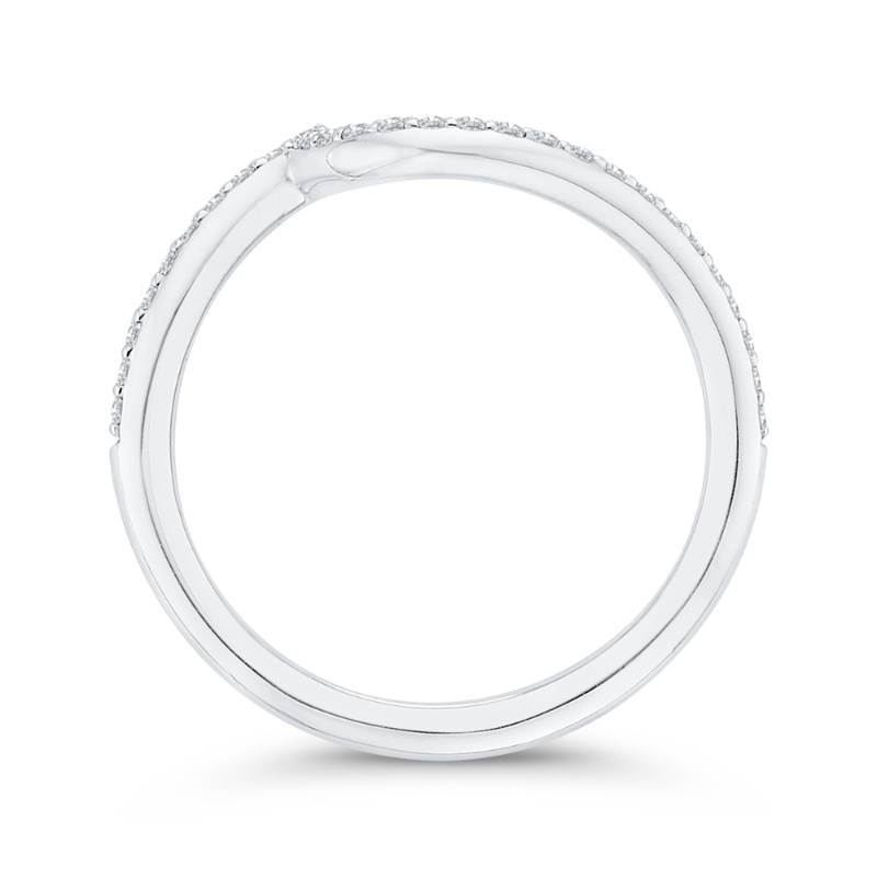 Round Diamond Contour Half-Eternity Wedding Band in 14K White Gold