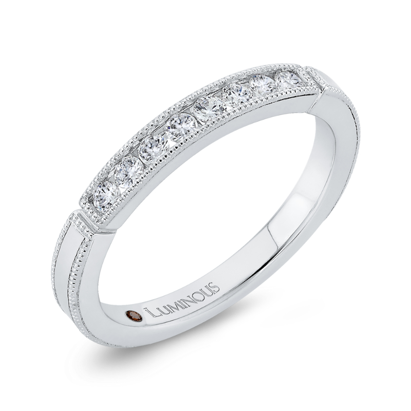 Round Diamond Wedding Band in 14K White Gold