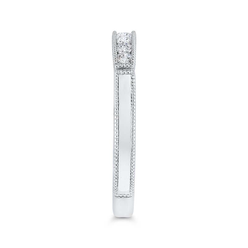 Round Diamond Wedding Band in 14K White Gold