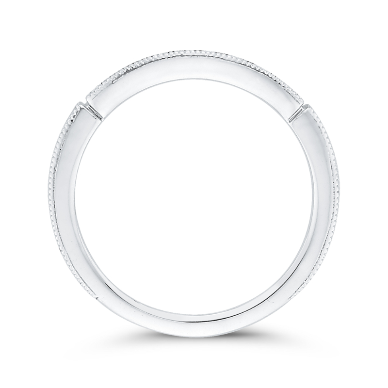 Round Diamond Wedding Band in 14K White Gold