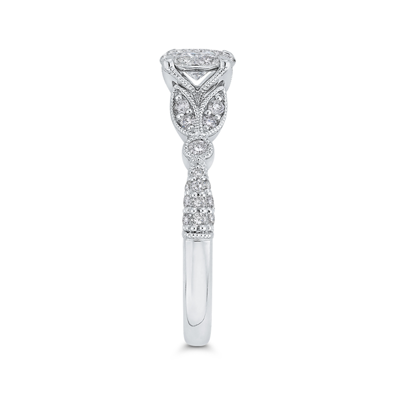 Round Diamond Engagement Ring in 14K White Gold