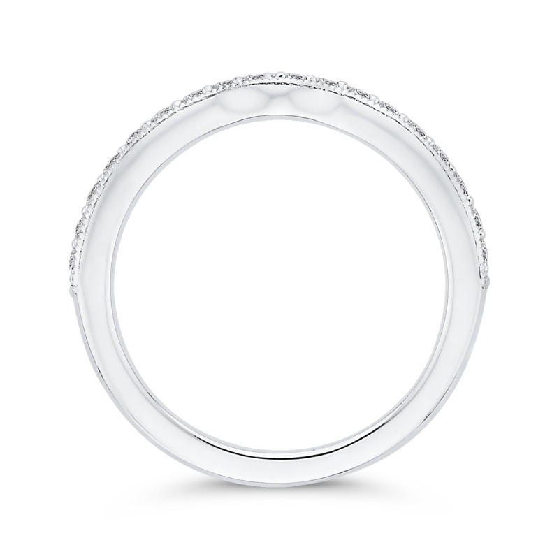 Round Diamond Half-Eternity Wedding Band in 14K White Gold