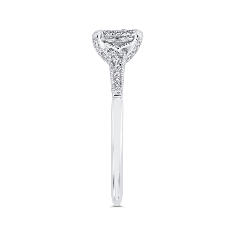 Euro Shank Diamond Engagement Ring In in 14K White Gold