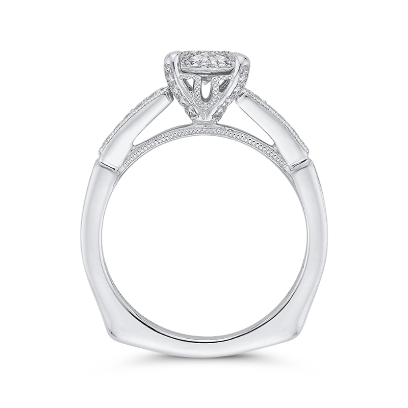 Euro Shank Diamond Engagement Ring In in 14K White Gold