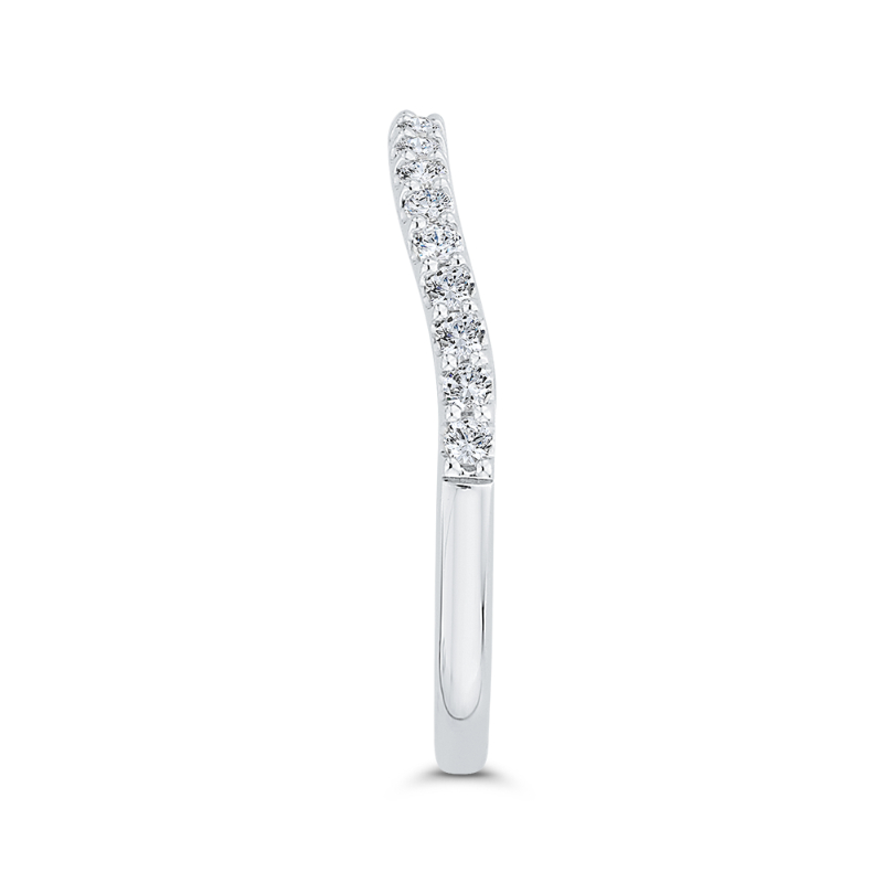 Round Diamond Half-Eternity Wedding Band in 14K White Gold