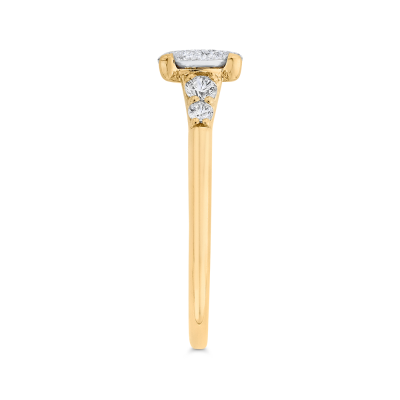Round Diamond Engagement Ring in 14K Two Tone Gold