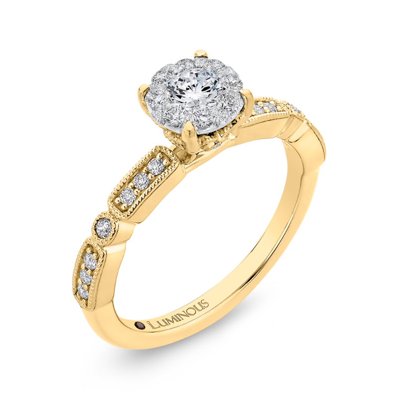 Diamond Engagement Ring in 14K Two Tone Gold
