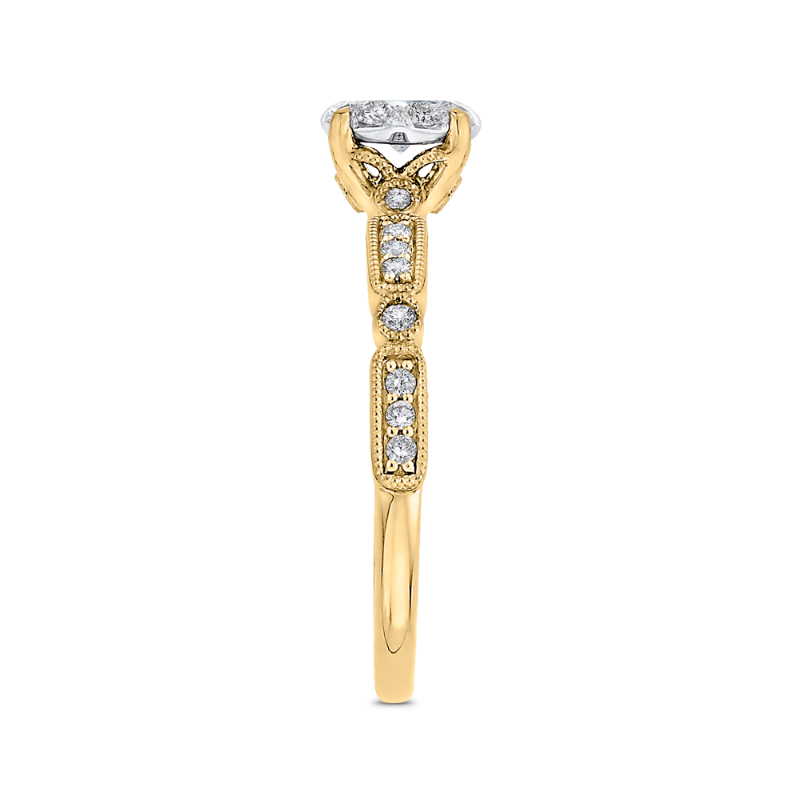 Diamond Engagement Ring in 14K Two Tone Gold