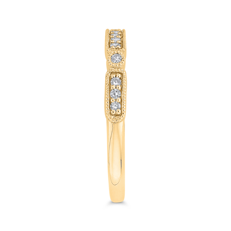 Round Diamond Half-Eternity Wedding Band in 14K Yellow Gold