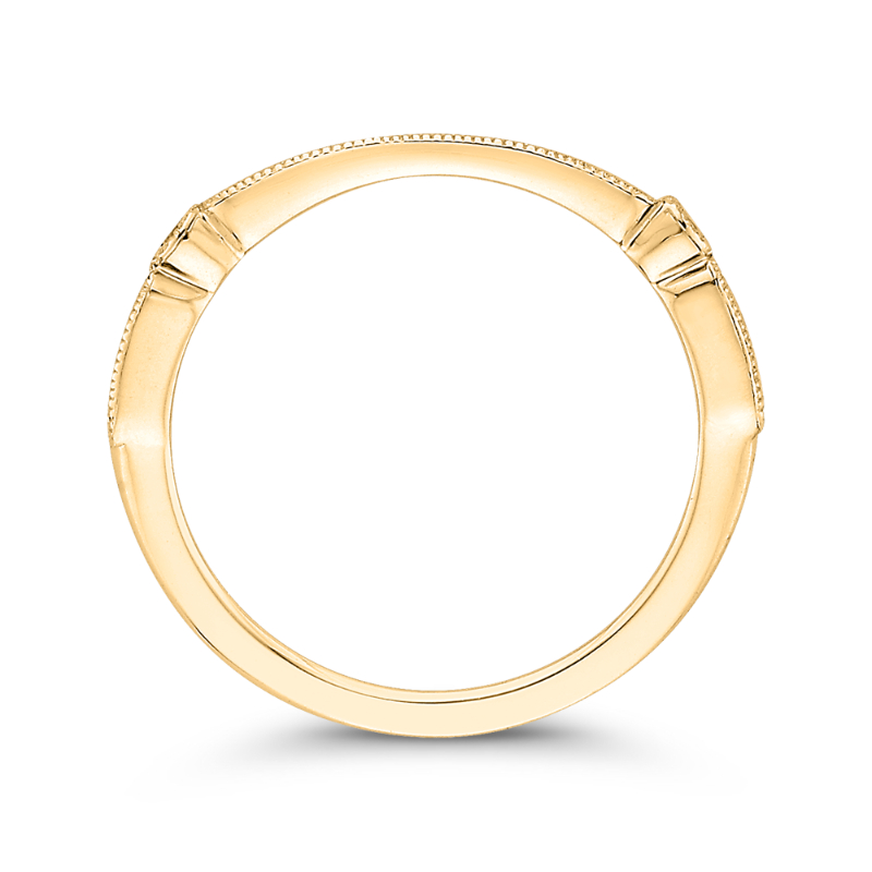 Round Diamond Half-Eternity Wedding Band in 14K Yellow Gold