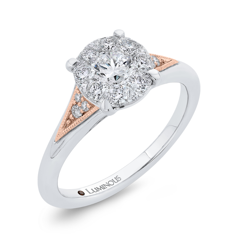 Diamond Engagement Ring in 14K Two Tone Gold