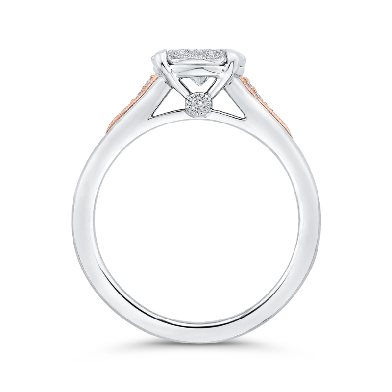 Diamond Engagement Ring in 14K Two Tone Gold