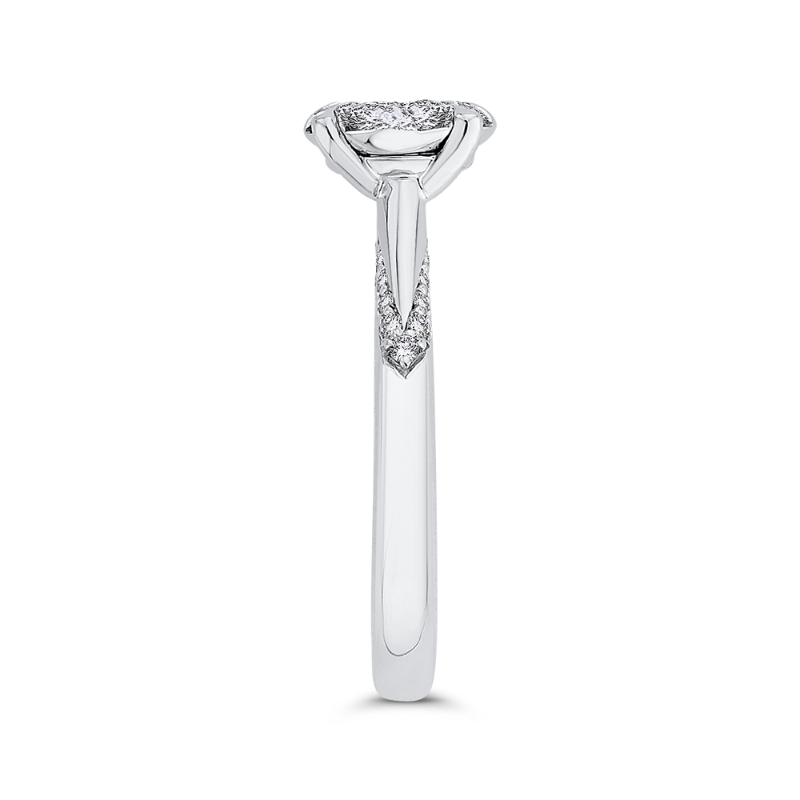 Round Diamond Engagement Ring in 14K White Gold