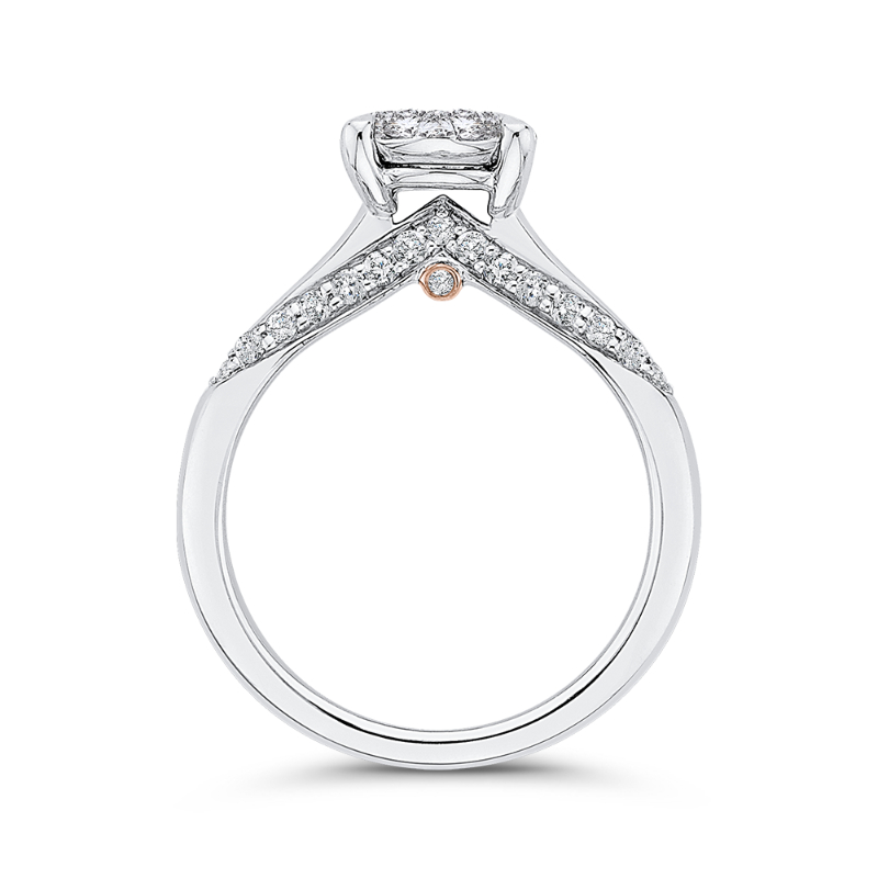 Round Diamond Engagement Ring in 14K White Gold