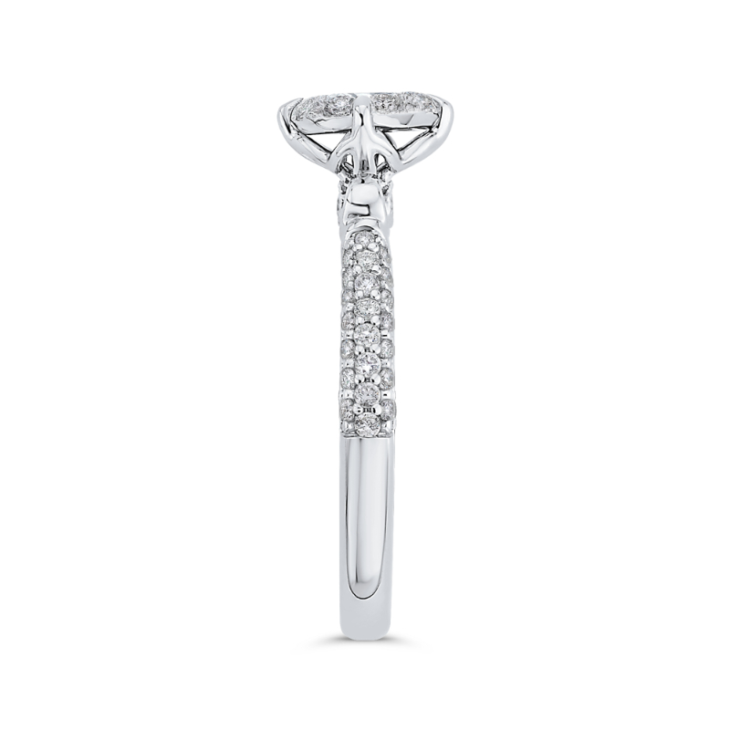 Round Diamond Engagement Ring in 14K White Gold