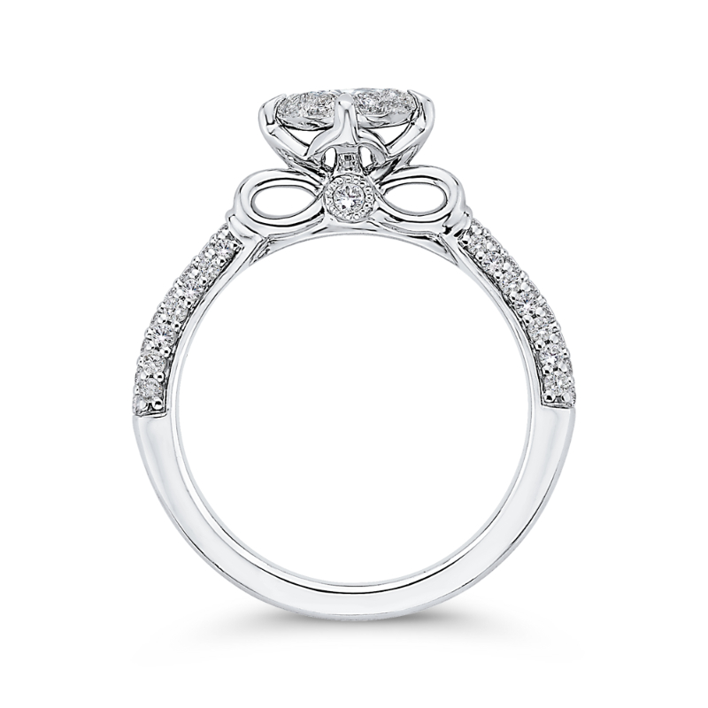 Round Diamond Engagement Ring in 14K White Gold