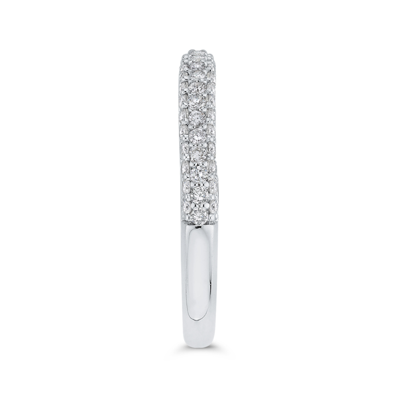 Round Diamond Half-Eternity Wedding Band in 14K White Gold