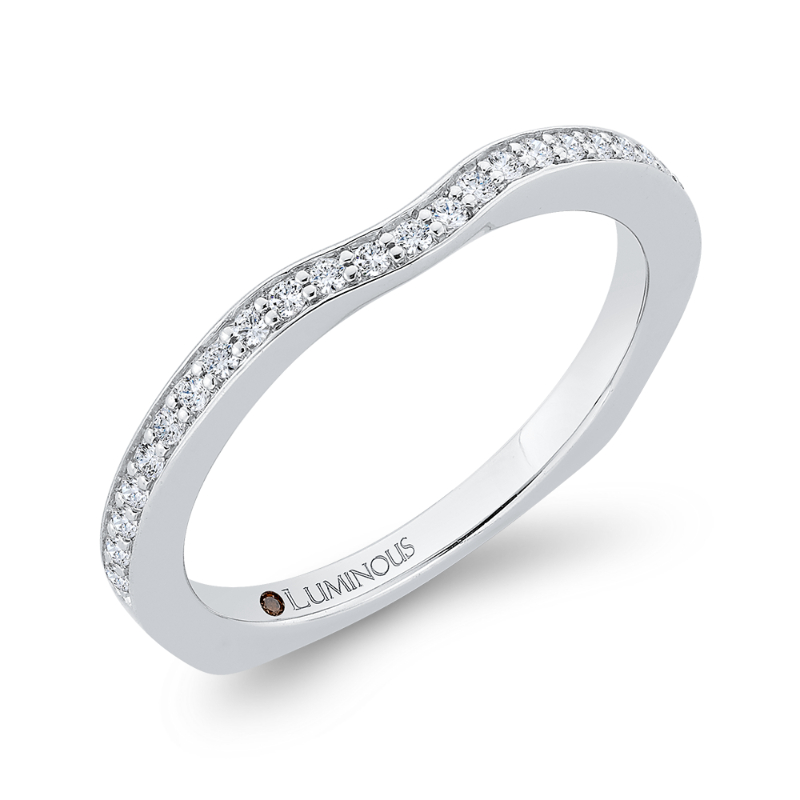 Euro Shank Round Diamond Half-Eternity Wedding Band in 14K White Gold