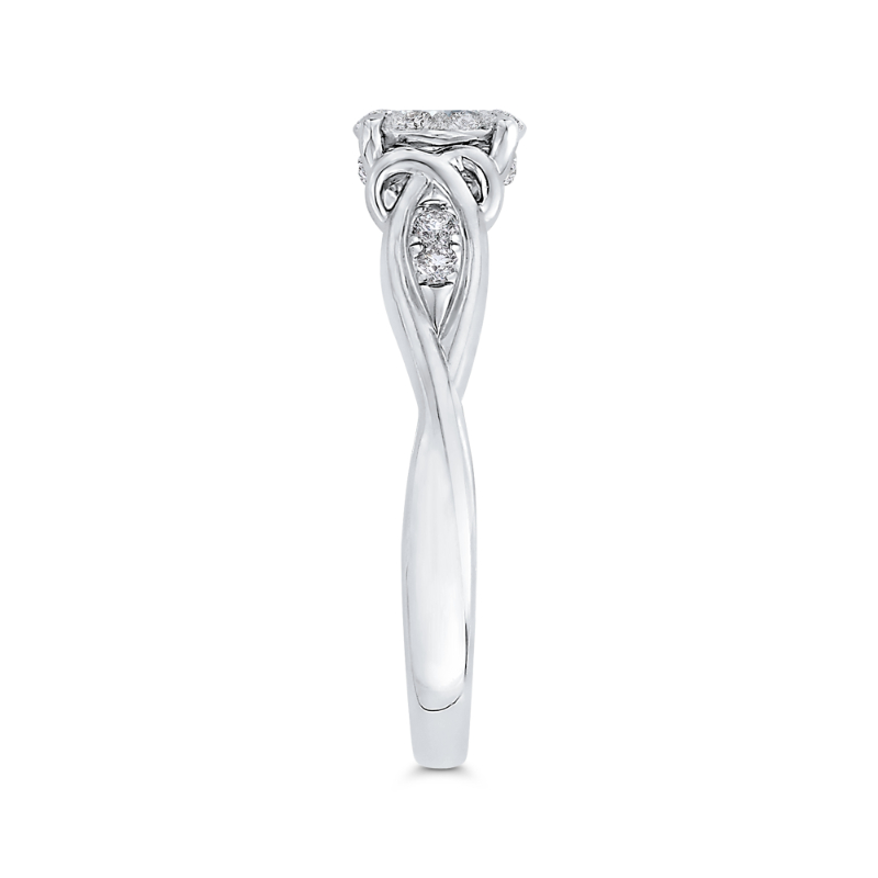 Round Diamond Engagement Ring in 14K White Gold