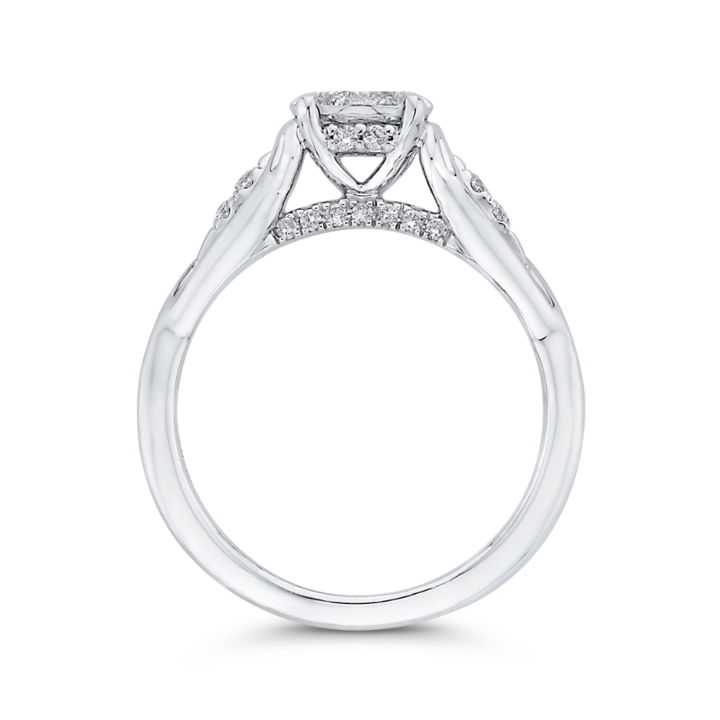 Round Diamond Engagement Ring in 14K White Gold