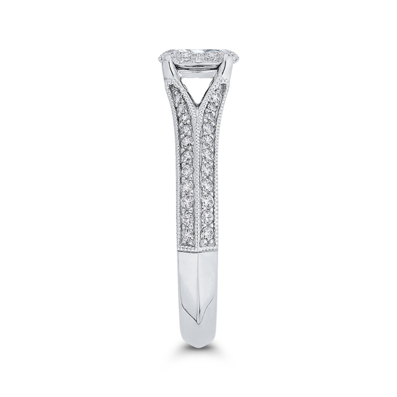 Split Shank Diamond Engagement Ring in 14K White Gold