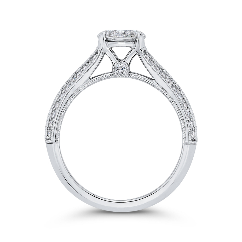 Split Shank Diamond Engagement Ring in 14K White Gold