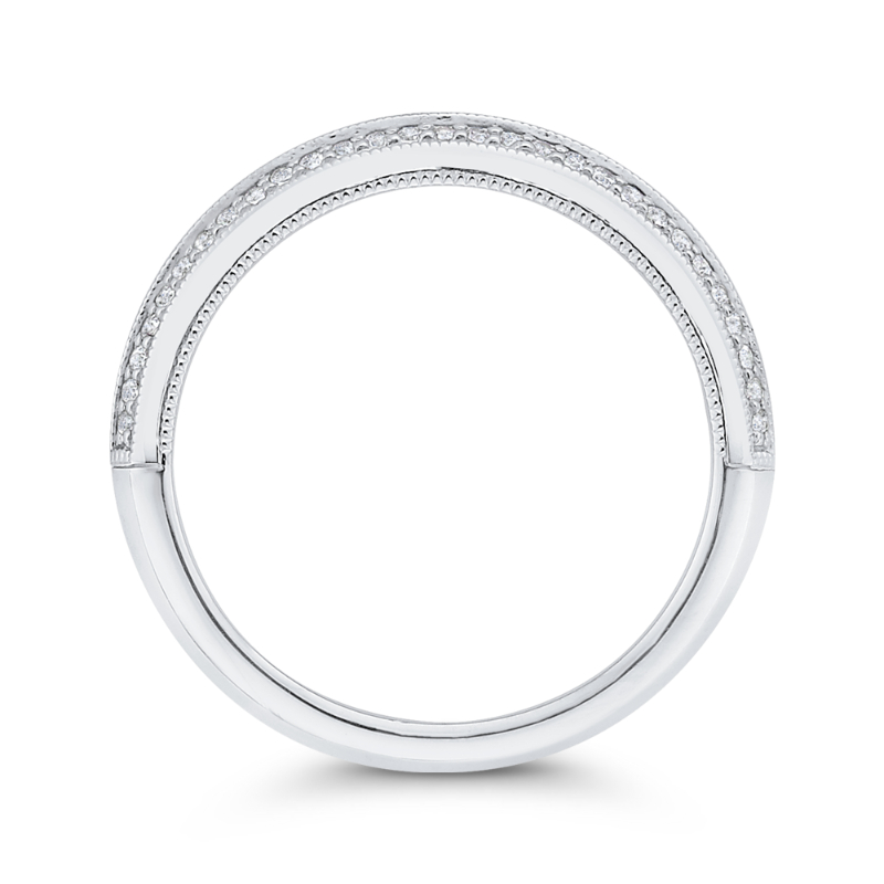 Round Diamond Half-Eternity Wedding Band in 14K White Gold