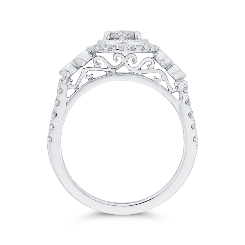 Round Diamond Engagement Ring in 14K White Gold
