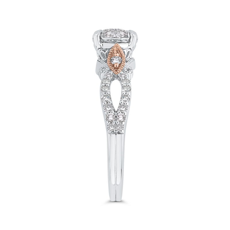 Diamond Engagement Ring in 14K Two Tone Gold