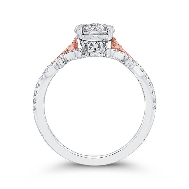 Diamond Engagement Ring in 14K Two Tone Gold