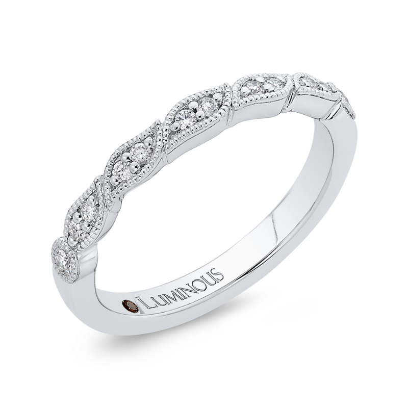 Round Diamond Wedding Band in 14K White Gold
