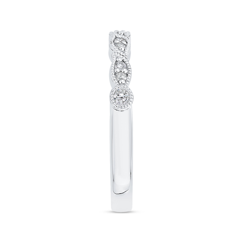 Round Diamond Wedding Band in 14K White Gold