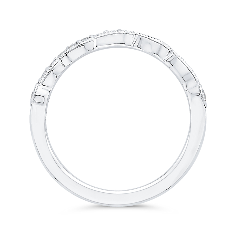Round Diamond Wedding Band in 14K White Gold