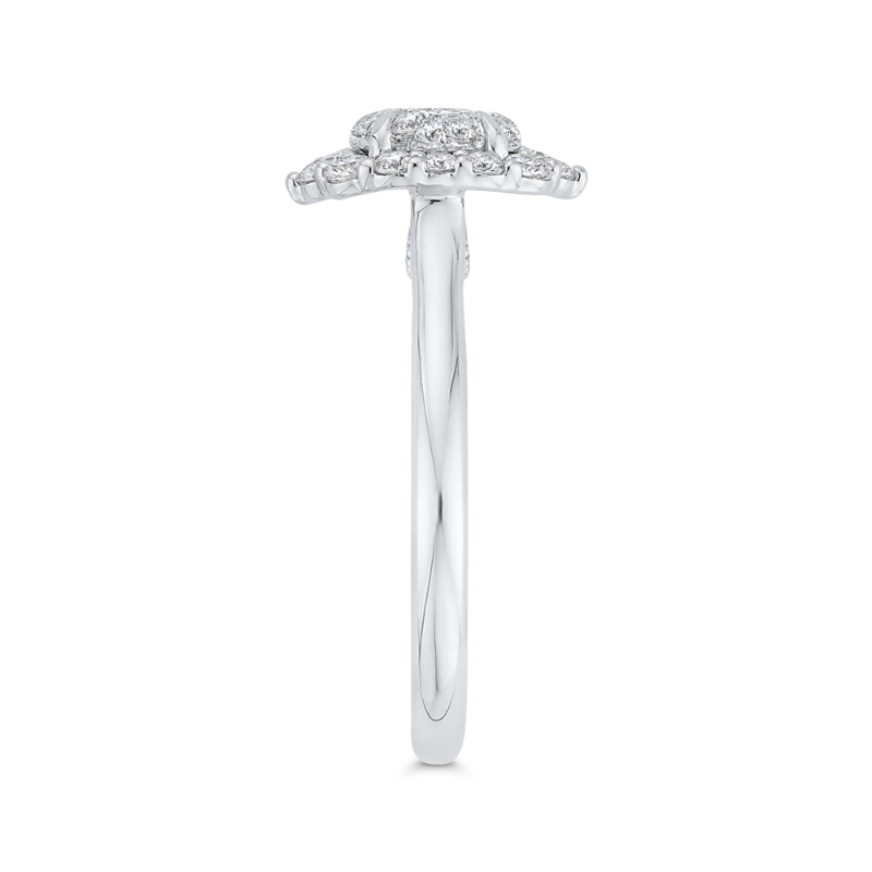 Diamond Halo Engagement Ring in 14K White Gold