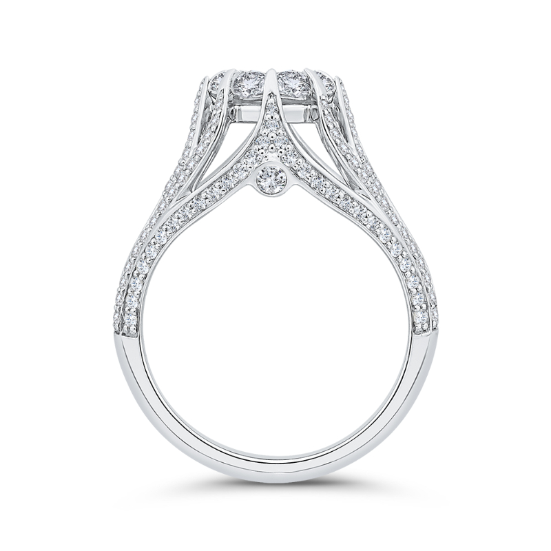 Split Shank Diamond Engagement Ring in 14K White Gold