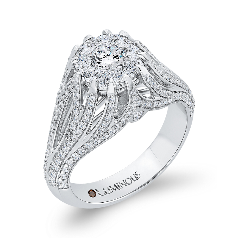 Split Shank Diamond Engagement Ring in 14K White Gold