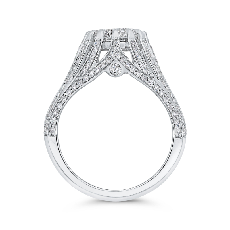 Split Shank Diamond Engagement Ring in 14K White Gold