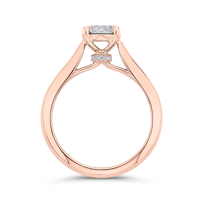 Round Diamond Engagement Ring in 14K Two Tone Gold