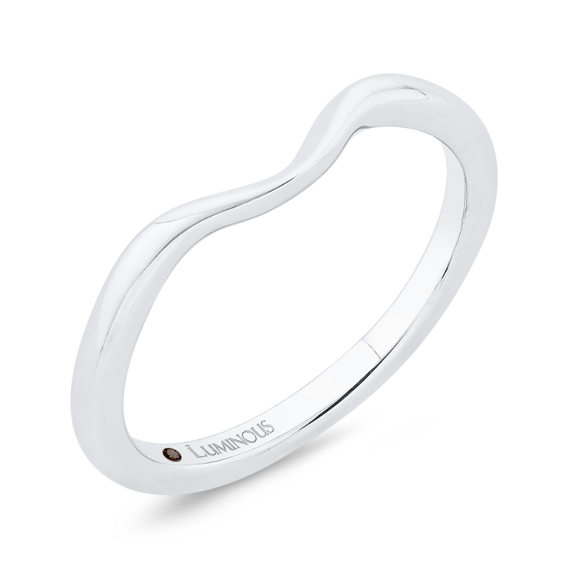 Plain Contour Wedding Band in 14K White Gold