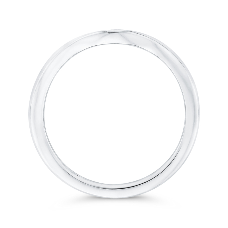 Plain Contour Wedding Band in 14K White Gold