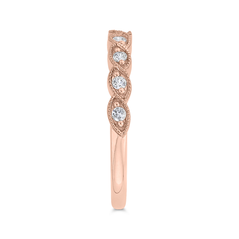 Round Diamond Half-Eternity Wedding Band in 14K Rose Gold