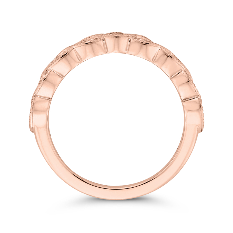 Round Diamond Half-Eternity Wedding Band in 14K Rose Gold