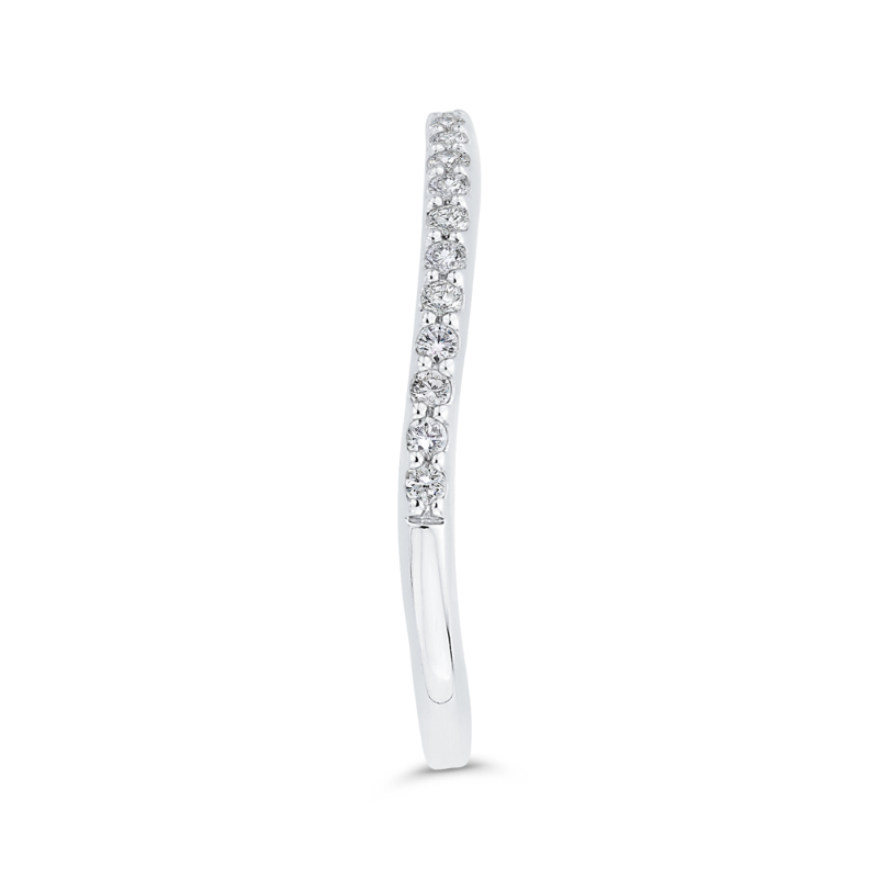 Round Diamond Half-Eternity Wedding Band in 14K White Gold