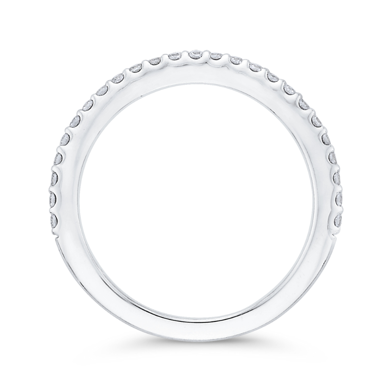 Round Diamond Half-Eternity Wedding Band in 14K White Gold