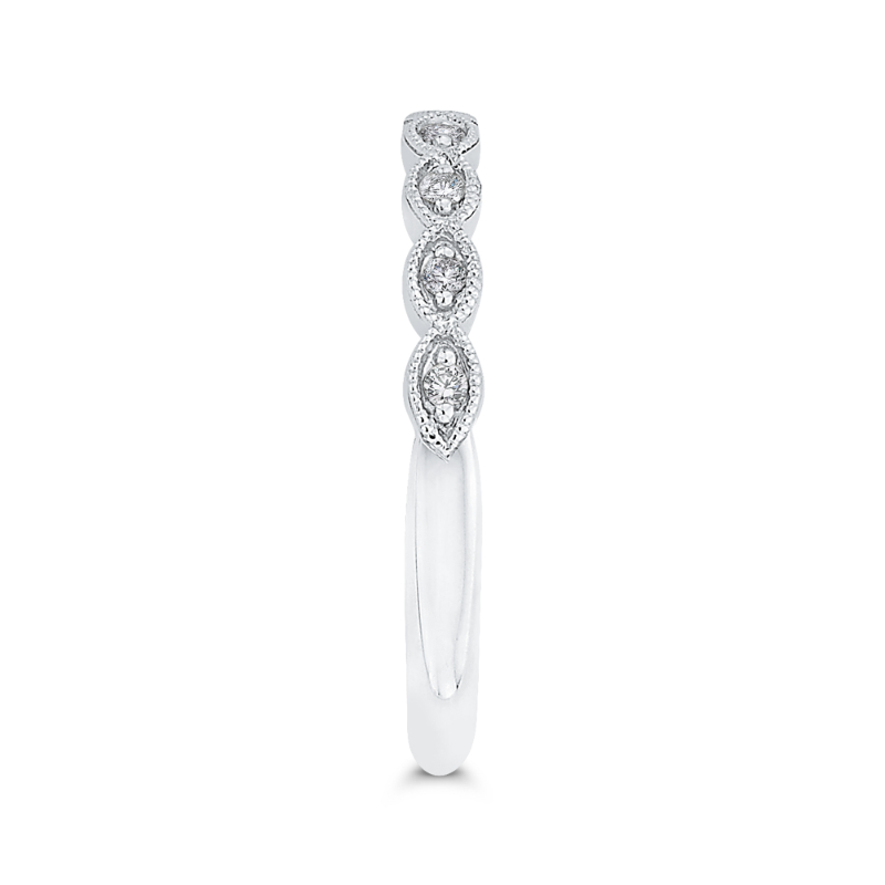 Euro Shank Round Diamond Half-Eternity Wedding Band in 14K White Gold