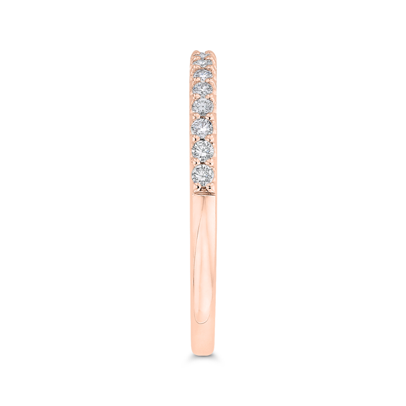 Round Diamond Half-Eternity Wedding Band in 14K Rose Gold