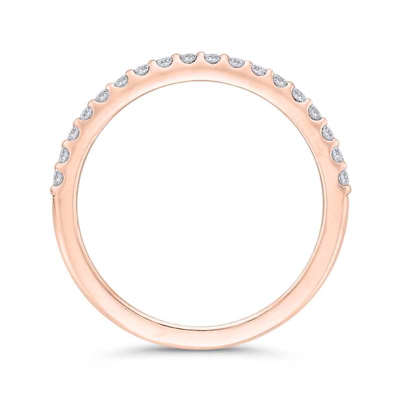 Round Diamond Half-Eternity Wedding Band in 14K Rose Gold