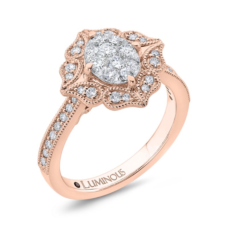 Diamond Engagement Ring in 14K Two Tone Gold